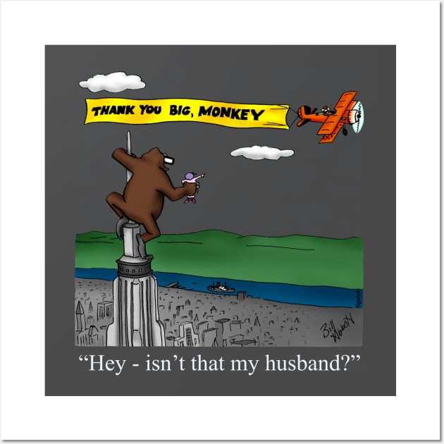 Funny Spectickles King Kong Marriage Humor Wall Art by abbottcartoons